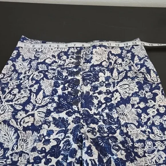 Ulla Johnson's Floral Ellis Jeans Corset-Inspired Button Fly Kick Flare Size 6 - Picture 12 of 14